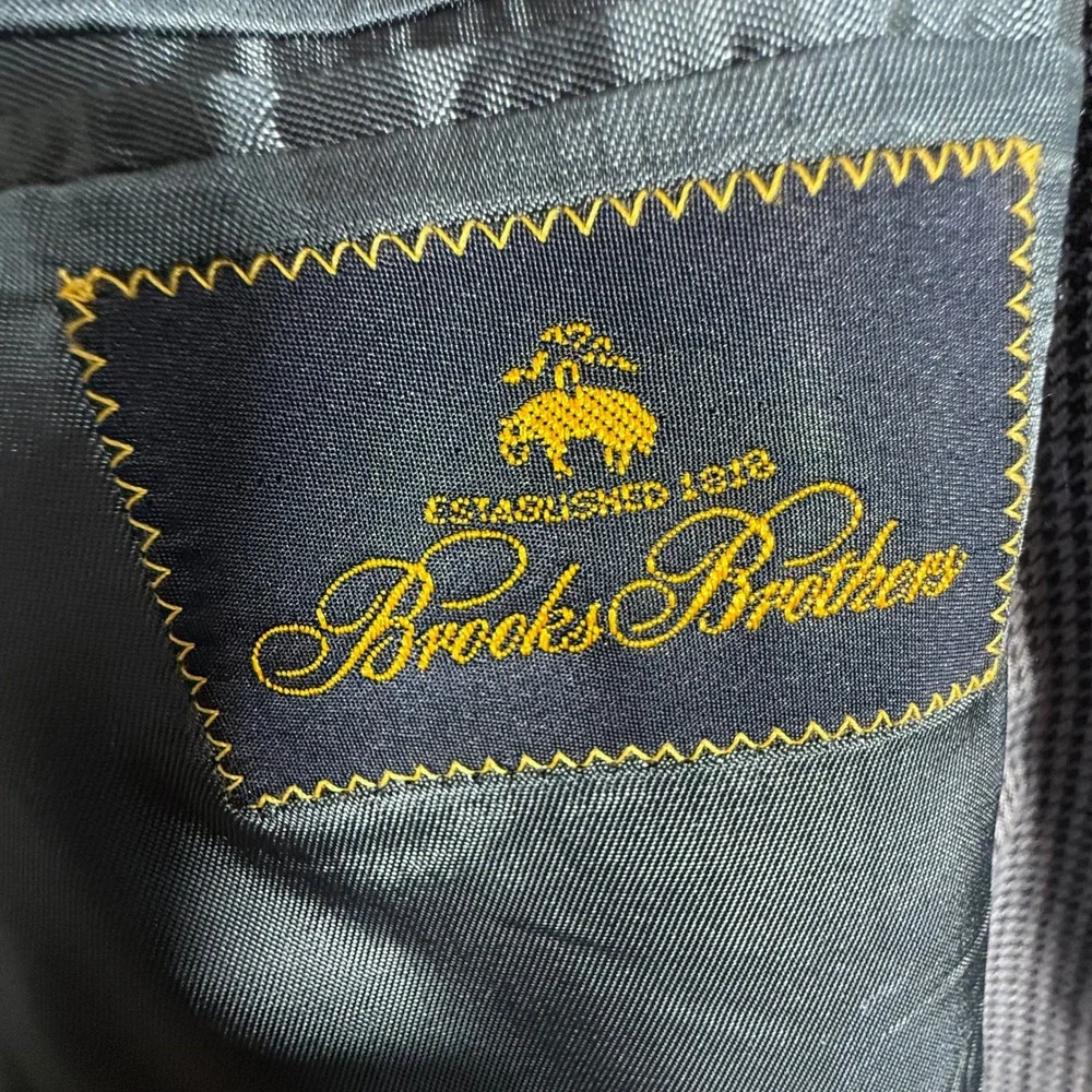 Brooks Brothers Men's Houndstooth‎ Blazer Jacket Sport Coat Gray Classic Fit